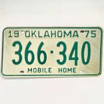 1975 United States Oklahoma Base Mobile Home License Plate 366-340 - £14.54 GBP