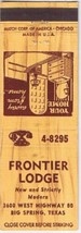 Matchbook Cover Frontier Lodge Big Spring Texas - $3.95