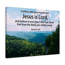 Express Your Love Gifts Scripture Canvas Jesus is Lord Romans 10:9 Christian Wal - £111.46 GBP