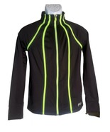 FILA SPORT Women's Long Sleeve Full Zip Workout Shirt Black Green Small - $19.79
