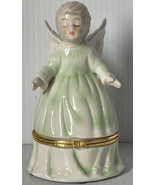 Porcelain/Ceramic Guardian Angel Hinged Trinket Jewelry Ring Box White /... - £6.92 GBP