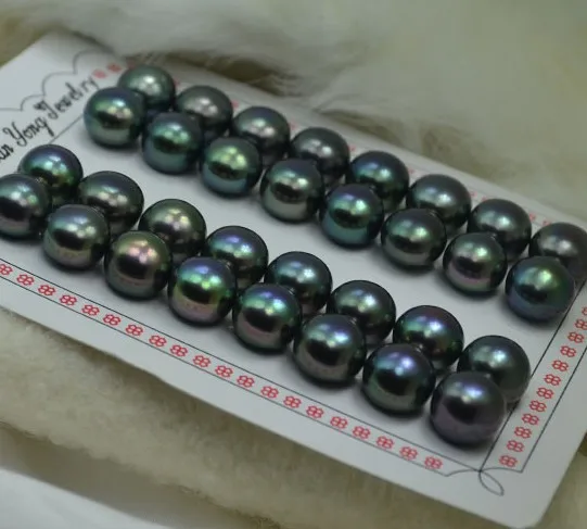 AAAA 12-12.5mm Super Big Black Freshwater Natural Real Loose Pearls, Fashion - £299.78 GBP