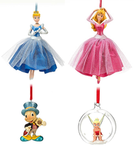 Disney Store Christmas Ornament Aurora Cinderella Tinker Jiminy Cricket ... - £35.26 GBP