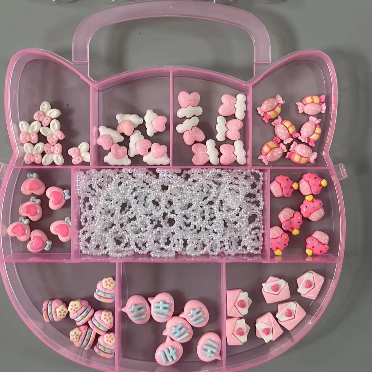 Beauty Salon Fall Pink Cute Mini Resin Cartoon Love Cloud Bow Knot Candy Kawaii - £13.15 GBP+