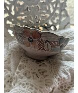 Saltglazed Etched Handmade Pottery Cereal Bowl Signed - $12.00