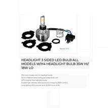 HARLEY BRIGHT 3 SIDED LED H4  ALL MODELS w/ H4 HEADLIGHT BULB 35W HI/ 18... - £27.08 GBP