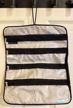 Travelon Roll Up Hanging Jewelry/Makeup/Organizer Bag 4 Zippered Clear P... - $14.84