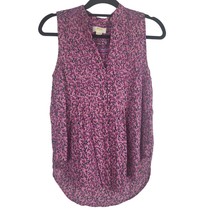 Anthropologie Maeve Tank Blouse XS Womens V Neck Pullover Sleeveless Buttons - £14.71 GBP
