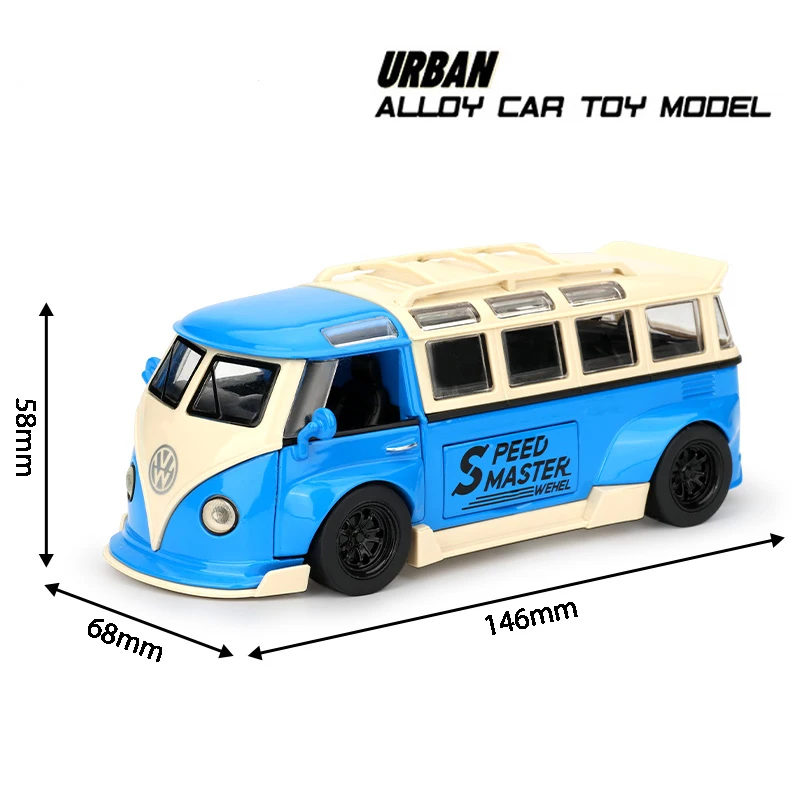 1:32 Scale Volkswagen Bus T1 Modified Metal Alloy Diecast VW Car Model -blue - $21.02