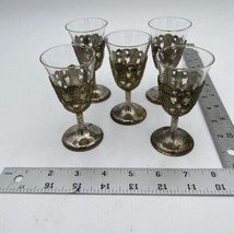 Set of 5 Vintage Caged Silver Plated Cordial Aperitif Glasses - $32.41