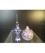 2 Vtg Signed Roger Vines Studio Art Glass Oil Lamp + Perfume Iridescent ... - £33.80 GBP