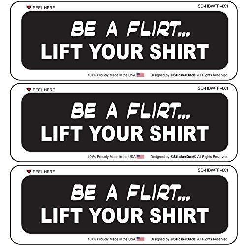 StickerDad BE A FLIRT LIFT YOUR SHIRT (3 pack) Full Color Printed - (siz... - $3.95