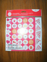 NEW American Greetings stickers 435 ct 10 sheets hearts pizza food theme - £1.54 GBP