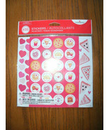NEW American Greetings stickers 435 ct 10 sheets hearts pizza food theme