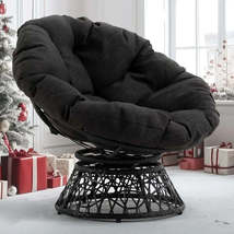 Ergonomic Wicker Papasan Chair With Soft Thick Density Fabric Cushion Da... - $4,409.74 MXN