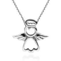 Sweet Guardian Angel of Protection Sterling Silver Necklace - £17.65 GBP