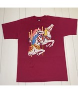 Vintage Late 80-90s Pink Carousel Horses Screen Stars Best T-Shirt Singl... - £22.08 GBP