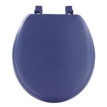 Navy Blue Soft Padded Toilet Seat Premium Cushioned Standard Round Cover... - £58.20 GBP