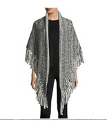 Rebecca Minkoff NEW Cape Knit Stole Poncho Shawl Wrap Black White S M L ... - $68.95