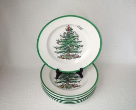 Spode CHRISTMAS TREE 10 5/8&quot; Dinner Plates ~ Set of 8 ~ Great Condition ... - £59.34 GBP