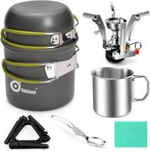 Odoland 8Pcs Camping Cookware Mess Kit, Camping Pot And Pan Set With, Ca... - $44.99