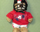 Build A Bear 15&quot; FOOTBALL TEDDY BEAR Tan Stuffed Animal Helmet HOODY Pan... - $16.20