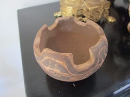 MEXICAN VESSEL ROUND  TERRACOTA HAND CARVED [SW1] - £35.03 GBP