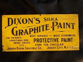 1893 Dixon&#39;s Silica Graphite Paint Metal Sign Roofs Stacks M L Lee Jerse... - €348,11 EUR