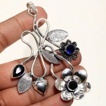 Iolite Black Spinel Gemstone Fashion Ethnic Gifted Pendant Jewelry 2.6" SA 4914 - £3.97 GBP