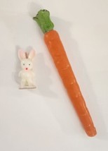 Easter Candles Carrot Easter Rabbit Bunny Decoration Lot of 2 Vintage Indoor - £14.08 GBP