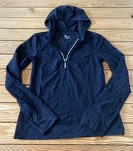 Title Nine Women’s 1/4 Zip Hooded jacket size M Black R2 - £31.21 GBP