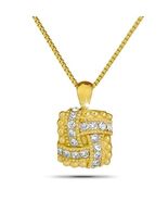 White Stone Gold Steel Keepsake Pendant/Necklace Funeral Cremation Urn - $99.99