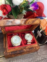 Red Velvet lined Thuya wooden Watch Box, Watch Case, Luxury Storage watch Box - £70.76 GBP