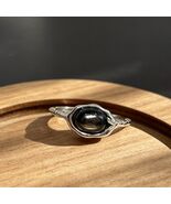Black Tourmaline Ring 925 Silver Adjustable Protection Crystal Jewelry G... - $19.99