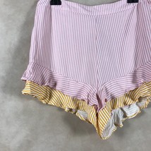 LOVE FIRE Junior&#39;s Pink/Yellow Striped Ruffle Shorts NWT XL - £8.18 GBP