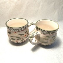 Temp-Tations by Tara Old World Green 12 oz Coffee Mugs Set of 2 - £11.93 GBP