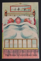 The Breeze is Lovely Down Here Men in Bed Humor Comic Funny UNP Postcard c1910s - £10.47 GBP