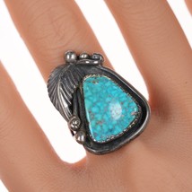 sz9.5 cwt Native American Spiderweb turquoise sterling ring - £129.90 GBP