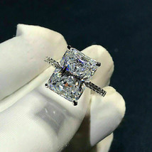 3.50Ct Radiant Cut Simulated Diamond Engagement Ring 14k White Gold in Size 8.5 - £220.89 GBP