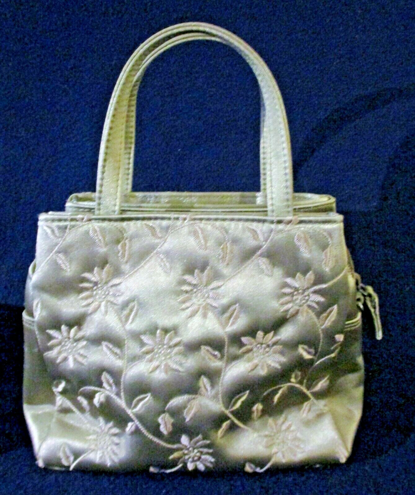 Nine West Green Nylon Embossed Floral Handbag Purse   - $19.80