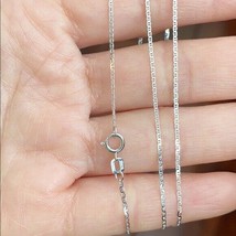 14 k Solid White Real Gold 1.1 mm Mariner Chain Necklace 16&quot;,18&quot;,20&quot;,22&quot; - £100.11 GBP+