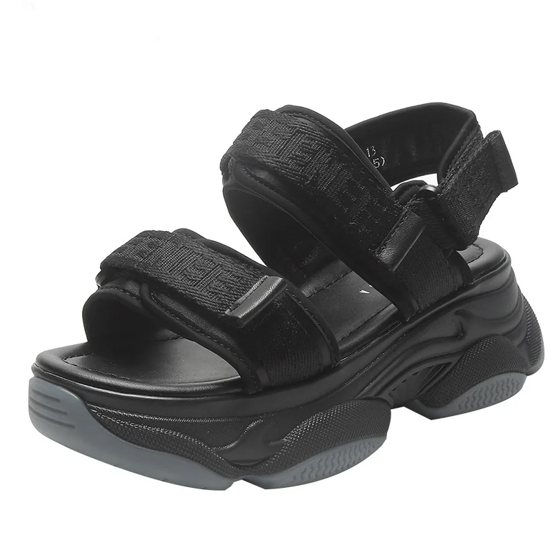 Fujin 6cm Women Sandals Cute Comfy Shoes Comfortable Ladies 2024 Slides Stylish  - £147.72 GBP