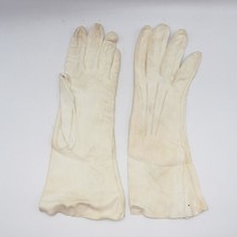 Boyce Lazarus Size 7-1/2 Fashion White Leather Gloves MCM - £11.48 GBP