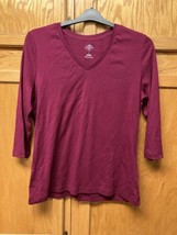 St John’s Bay T-Shirt Long Sleeve Size L Magenta - $7.91