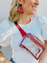 Ferris Game Day Clear Sling Belt Bag Fanny Pack Burgundy - £27.15 GBP