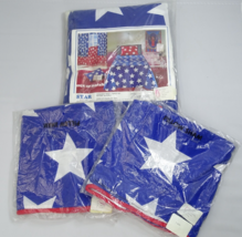 New Vintage Flag Stars American Bedspread 2 Pillow Case Shams Twin Size Everwear - $61.70