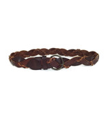 HOLLISTER Womens Mens DistressedTan Brown Braided Leather Belt Size  XS ... - $20.53 CAD