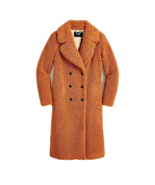 J.Crew Sz S Double Breasted Teddy Sherpa Coat Adobe Clay Topcoat $268 NEW - £77.85 GBP