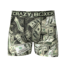 Crazy Boxer Cash Money Print Boxer Briefs Green - £13.36 GBP