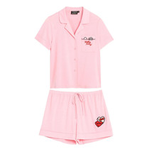 Modcloth for Hello Kitty Women’s Pink Short Sleeve PJ Set- Top &amp; Shorts Sz L NWT - £58.63 GBP